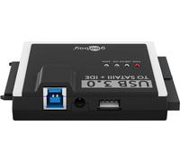 Goobay 72013 Adaptateur de disque dur USB 3.0 pour IDE et SATA, 1.3 m - Set d'adaptateurs pour disques durs HDD et SSD, lecteurs de CD et de DVD, avec bloc d'alimentation et câble de connexion