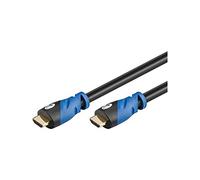 Goobay 72319 Câble HDMI Premium High Speed avec Ethernet, Doré, 3 m Longueur de Câble