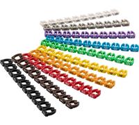 Goobay 72515 Clips D'Identification de Câbles, Chiffres 0-9, pour un Diamètre de Câble de 6 mm Maximum, Paquet de 100