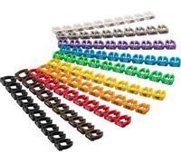 Goobay 72515 Clips marqueurs de câbles ''chiffres 0-9'', pour diamètre de câble jusqu'à 6 mm, 6 mm - anneaux d'identification colorés 10x 10 pièces pour marquer par ex. les câbles de réseau