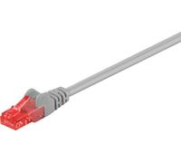 Goobay 72576 CAT 6 câble patch, U/UTP, gris, 3 m - conducteur en aluminium revêtu de cuivre (CCA)