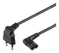 Goobay 73020 Câble d'alimentation audio, vidéo, radio, Sonos Play coudé; Fiche Euro vers prise double Femelle type C7; 3,0 mètres noir