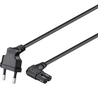 Goobay Câble d'alimentation 73020 – Fiche Euro vers prise double femelle C7, coudé, 3,0 m noir