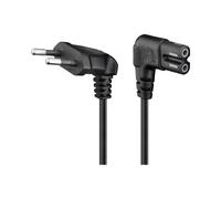 Goobay 73021 : Câble d'alimentation Noir 5m, Prise Type C - CEE7/16, H03VVH2-F 0.75mm², 250V 2.5A, Compatible Playstation/Xbox, Certifié CE/RoHS/WEEE