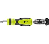 Goobay 74007 Set de 14 tournevis à cliquet LED pour travailler dans l'obscurité grâce à la lampe LED intégrée