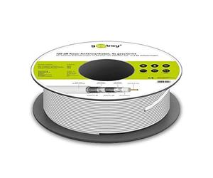goobay 74021 Câble d'antenne coaxial avec 4 connecteurs CCS 100 m Blanc 120 DB 100 m