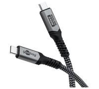 Goobay Câble USB4 74213 USB-C mâle/mâle 40 Gbit/s 240 W 8K 1,8 m textile noir/gris