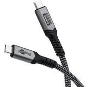 goobay Câble USB 4/Câble de charge rapide USB-C 240 watts 40 Gbit pour écran HD 8K/Câble haut débit type-C pour ordinateur portable & hub & téléphone portable/station d'accueil / 1,8m / 74213