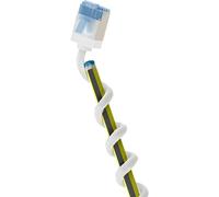 goobay 74328 Câble patch slim/ultra flexible RJ45 CAT 6A U/FTP CU/Câble Ethernet fin avec connecteurs courts / 10 Gbit/s LSZH - Protection anti-torsion - Blanc - 0,5 m