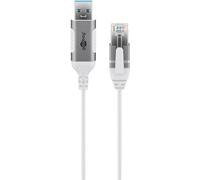 Goobay 74379 changeur de genre de câble USB 3.0 type A RJ45 Blanc