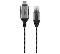 Goobay 74408 changeur de genre de câble USB 3.1 type A RJ45 Noir et Argent