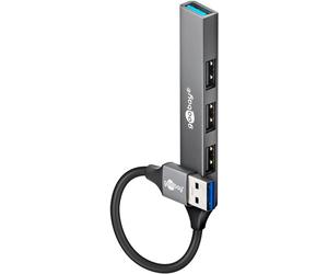 Goobay 74456 hub & concentrateur USB 3.2 Gen 1 (3.1 Gen 1) Type-A 5000 Mbit/s Gris clair