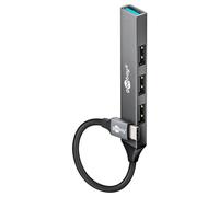 Goobay 74457 hub & concentrateur USB 3.2 Gen 1 (3.1 Gen 1) Type-C 5000 Mbit/s Gris clair