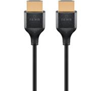goobay 75292 Câble HDMI fin haute vitesse avec Ethernet, 0,5 m / 4K (3840 x 2160) UHD @ 60 Hz avec jusqu'à 18 Gbit/s, transmission audio et vidéo pour PlayStation 5, Xbox ONE ou Fire TV
