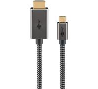 Goobay 75701 câble vidéo et adaptateur 3 m USB Type-C HDMI Type A (Standard) Noir, Argent