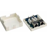 Goobay 77635 Prise de raccordement RJ45 à 2 ports, CAT 6, STP, 2 x out, blanc - blindé