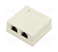 Goobay Prise de raccordement RJ45 77635 – 2 ports, CAT 6 STP, blanc