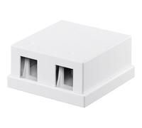 Goobay - 79366 Keystone - Boîtier Keystone Vide, Connexion Systématique, 2 Ports, Pour Cat, sét, Lan, Hdmi, Usb, White