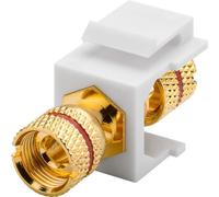 Goobay 79484 Keystone Modul haut-parleur, rouge - largeur 16,2 mm, borne > douille filetée, rouge