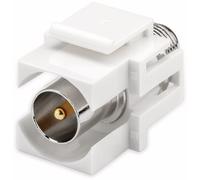 Goobay 79938 Module Keystone SAT/antenne, montage affleurant - 18,9 mm de largeur, prise coaxiale mâle > prise femelle F