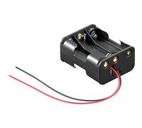 Goobay 81216 Support de Piles AA pour 6 Piles Mignon/Support de Piles avec câbles lâches/Compartiment à Piles Ouvert pour 6 Piles AA FR6 HR6 LR6 / Câble 15 cm/Noir