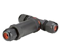 Goobay 81286 Raccord de câble en T IP68, noir - pour la pose de câbles dans les installations extérieures