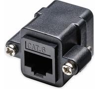 Goobay 81365 Raccord/connecteur modulaire RJ45 avec bride de montage, CAT 6, CAT 6, noir - 2x RJ45 femelle (8P8C)