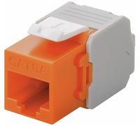 Goobay 90690 Module Keystone RJ45 CAT 6 ?, UTP, orange - largeur 17,1 mm, type crocodile, bornier pour montage LSA (sans outillage)