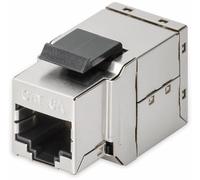 Goobay 90866 Keystone Modul RJ45 CAT 6 ?, STP, argent-noir - largeur 17,6 mm, type crocodile, 2x RJ45 femelle (8P8C)