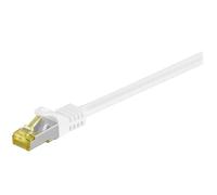 Goobay 91091 Câble patch RJ45 CAT 6A S/FTP (PiMF), 500 MHz avec câble brut CAT 7, blanc, 1 m - LSZH sans halogène, cuivre, connecteur RJ45 (CAT 6A)
