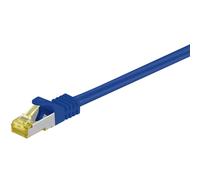 Goobay 91565 Câble patch RJ45 CAT 6A S/FTP (PiMF), 500 MHz avec câble brut CAT 7, bleu, 0.25 m - LSZH sans halogène, cuivre, connecteur RJ45 (CAT 6A)