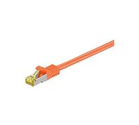Goobay 91579 RJ45 Câble de Liaison, S/FTP (PiMF), avec CAT 7 Câble en Vrac, Orange, 0.5m Longueur