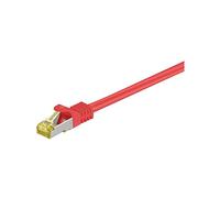 Goobay 91589 RJ45 Câble de Liaison, S/FTP (PiMF), avec CAT 7 Câble en Vrac, Rouge, 1m Longueur