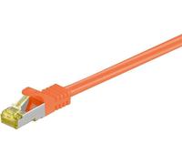 Goobay 91597 Câble patch RJ45 CAT 6A S/FTP (PiMF), 500 MHz avec câble brut CAT 7, orange, 1.5 m - LSZH sans halogène, cuivre, connecteur RJ45 (CAT 6A)