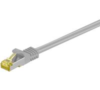 Goobay 91603 RJ45 Câble réseau, câble patch CAT 6a (câble brut CAT 7) S/FTP 2.00 m gris avec cliquet d'encastrement, contact