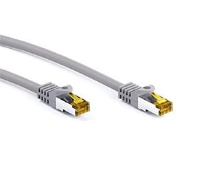 Goobay 91675 RJ45 Câble de Liaison, S/FTP (PiMF), avec CAT 7 Câble en Vrac, Gris, 30m Longueur
