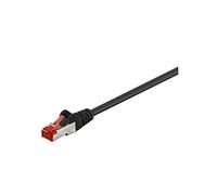 goobay - Cordon de raccordement - RJ-45 (M) pour RJ-45 (M) - 15 cm - SFTP, PiMF - CAT 6 - sans halogène, moulé, sans crochet - noir