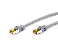 Goobay 92635 RJ45 Câble patch avec Cat 7 rohkabel, double blindage, S Câble FTP jusqu'à 600 MHz sans halogène, cuivre mâle, contacts plaqués or, 0,25 m, gris