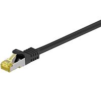 Goobay 92648 RJ45 Câble patch avec Cat 7 rohkabel, double blindage, S Câble FTP jusqu'à 600 MHz sans halogène, cuivre mâle, contacts plaqués or, 0,5 m, noir