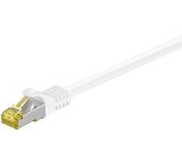 Goobay 92664 Câble Lan 3 mètres double blindage S-FTP - Câble réseau CAT 7 Câble 3m - Câble LAN CAT 7 avec 10 Gigabit - Connecteur RJ45 - Blanc