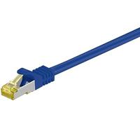 Goobay 92681 RJ45 Câble patch avec Cat 7 rohkabel, double blindage, S-FTP jusqu'à 600 MHz câble en cuivre sans halogène, prise, contacts plaqués or, 20 m, bleu