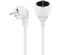 Goobay 93087 Rallonge à contact de protection, 3 m, blanc, 3 m - fiche à contact de protection (type F, CEE 7/7) > prise à contact de protection (type F, CEE 7/4)