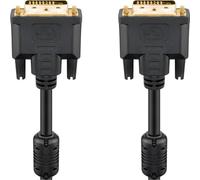 Goobay 93109 Câble DVI-D Full HD Dual Link, plaqué or, 10 m, noir - DVI-D mâle Dual Link (24+1 pin) > DVI-D mâle Dual Link (24+1 pin)