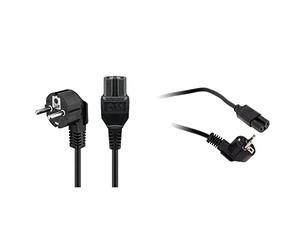 Goobay 93277 Câble d´Alimentation coudé pour appareils Chauds, 2 mètres, Noir & Cordon Alimentation ménager HO5RRF 120° 3G1 Classe 1 - Zenitech