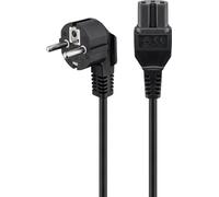 Goobay 93277 Câble de raccordement pour appareils chauds, 2 m, noir, noir - fiche à contact de protection (type F, CEE 7/7) > prise d'appareil C15