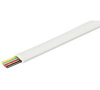 Goobay 93305 Câble téléphonique plat, bobine de 100 m, AWG 28,CCA (aluminium plaqué cuivre), blanc - 4 conducteurs
