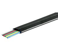 Goobay 93306 Câble téléphonique plat, bobine de 100 m, AWG 28,CCA (aluminium plaqué cuivre), noir - 6 conducteurs