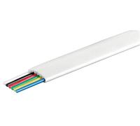 Goobay 93307 Câble téléphonique plat, bobine de 100 m, AWG 28,CCA (aluminium plaqué cuivre), blanc - 6 conducteurs