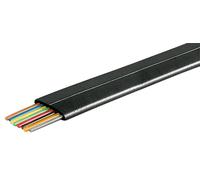 Goobay 93308 Câble téléphonique plat, bobine de 100 m, AWG 28,CCA (aluminium plaqué cuivre), noir - 8 conducteurs