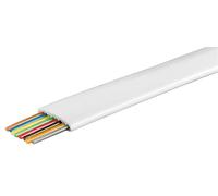 Goobay 93309 Câble téléphonique plat, bobine de 100 m, AWG 28,CCA (aluminium plaqué cuivre), blanc - 8 conducteurs